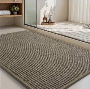 lot 3789 image: MontVoo Bath Mat-Chenille Absorbent Bathroom Mat Quick Dry-Rubber Backed Bathroom Rugs Non Slip Washable Bath Mats,Ultra Thin Bathroom Rugs Fit Under Door,17x24,Brown
