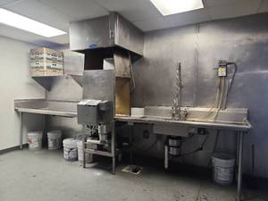 lot 6512 image: Larkin Commercial Kitchen Hood and Sink Station