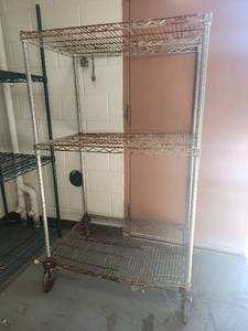 lot 6519 image: 3-Tier Rolling Metal Wire Storage Rack