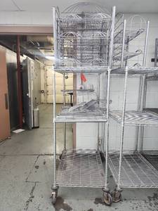 lot 6523 image: 3-Tier Rolling Metal Wire Storage Rack