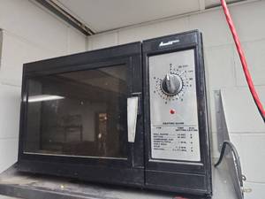 lot 6539 image: Amana Commercial Microwave and Wall Mounted Shelf
