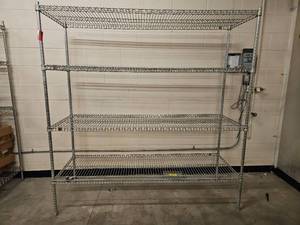 lot 7029 image: 4-Tier Commercial Wire Shelving Unit