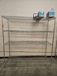 lot 7031 image: 4-Tier Commercial Wire Shelving Unit W Contents