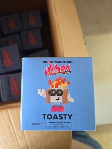 lot 7066 image: (18) Rocky Mountain Vibes Toasty Mascot Building Block Figures