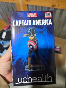 lot 7078 image: Rocky Mountain Vibes Captain America Bobbleheads - 8 Total