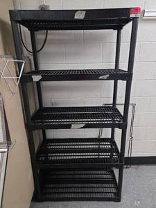 lot 7140 image: 5-Tier Heavy Duty Storage Shelf Unit with Tool Hanger