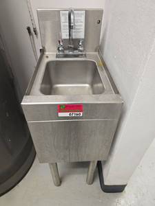 lot 7160 image: Glastender Commercial Bar Sink W Paper Towel and Soap Dispenser