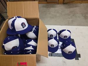 lot 7170 image: 2025 Official On-Field Lloronas Flat Bill Caps - Varying Sizes