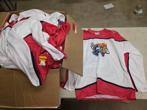 lot 7194 image: Vibes Long Sleeve Hockey Jerseys in Various Sizes