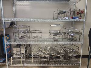 lot 6574 image: Bulk Lot of Stainless Steel Chafer Stands - RACK NOT INCLUDED