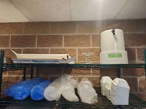 lot 6586 image: Assorted Lot W Storage Container, White Ceramic Bowls and Toddy Cold Brew Maker