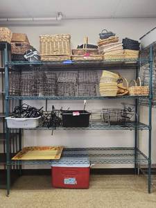 lot 6591 image: 4-Tier Industrial Wire Storage Shelving Unit - CONTENTS NOT INCLUDED