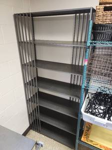 lot 6592 image: 7-Tier Industrial Metal Storage Shelving Unit