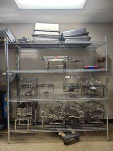 lot 6594 image: 4-Tier Commercial Chrome Wire Shelving Unit - CONTENTS NOT INCLUDED