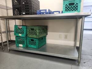 lot 6597 image: Commercial Stainless Steel Prep Table&nbsp