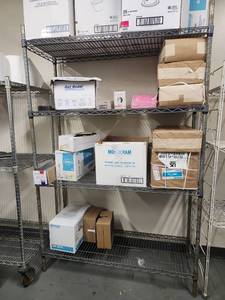 lot 6601 image: 4-Tier Industrial Wire Storage Shelving Unit - CONTENTS NOT INCLUDED