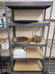 lot 6603 image: 5-Tier Industrial Rack with Miscellaneous Items