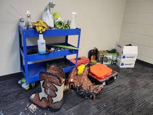 lot 6627 image: Assorted Lot W Blue Rolling Cart, Craftsman Organizer, Tool Box and More