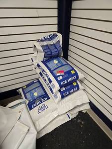 lot 7275 image: (9) Ice Heat Salt Depot - 50lb Bags
