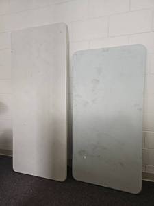 lot 7285 image: Commercial Grade White Folding Table Tops - Lot of 2