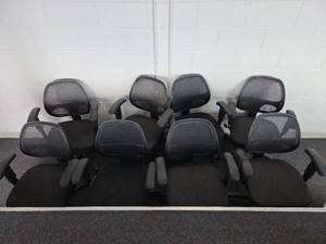 lot 7293 image: Black Mesh Office Chairs - Set of 8