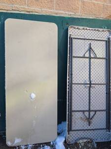 lot 2529 image: 6ft Lifetime Folding Tables - Set of 2