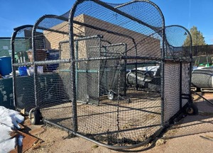 lot 2532 image: 17ft Professional Mobile Baseball Batting Cage Frame and Netting