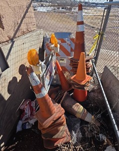 lot 2535 image: Bulk Lot of Construction Safety Barricades and Cones