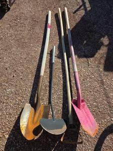 lot 2628 image: Garden Tools Collection Including Shovels and Sod Cutter