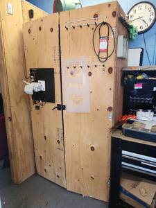 lot 2637 image: 7ft Custom Built Wooden Wardrobe Storage Unit