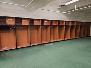 lot 2700 image: Section Of (12) Professional Wood Sports Locker Set