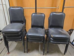 lot 2756 image: Set of (10) Black Banquet Chairs