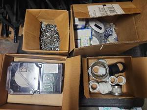 lot 6736 image: Assorted Lot Including Smoke Detector W Circuit Board, PVC Pipe Fittings, and More