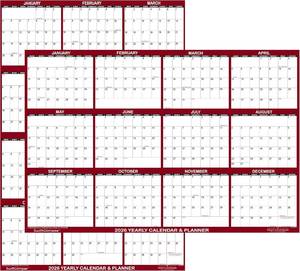 lot 151840 image: 32 x 48 SwiftGlimpse 2026 Wall Calendar Erasable Jumbo XL Wet & Dry Erase Laminated 12 Month Annual Yearly Wall Planner, Reversible, HorizontalVertical, Maroon