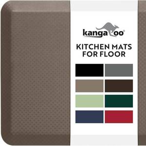 lot 151841 image: KANGAROO Thick Ergonomic Anti Fatigue Mats for Kitchen Floor, Cushioned Standing Office Desk Mat, Waterproof Scratch Resistant Topside, Supportive All Day Comfort Padded Foam Rugs, 20x32, Cappuccino