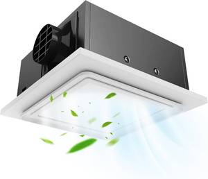 lot 151857 image: Upgrade 12 Ultra Quiet Bathroom Exhaust Fan with 3000-6000K LED Light, 1.0 Sone 120 CFM, 10x10 Mount, 1500 LM Ceiling Ventilation Fan, Energy Efficient (12in Metal Dimmable Light)