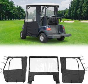 lot 251323 image: Retails for $130 KEMIMOTO Golf Cart Enclosure 2 Passenger, Golf Cart Rain Covers for Club Car Tempo, 3-Sided Driving Dustproof Enclosure Accessories with Clear PVC Window & Double Door Zipper