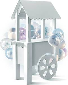 lot 251341 image: Retails for $145 Cardboard Candy Cart for Parties - Dessert Display on Wheels - Party Decoration for Birthdays, Weddings, Baby Showers, and Bridal Parties