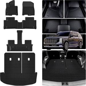 lot 251347 image: Retails for $140 Floor Mats for 2026 Hyundai Palisade Hybrid, 7&8 Seats Floor Liner TPE All Weather Cargo Mat with Backrest Mat for Palisade Car Mats Accessories