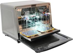 lot 251355 image: Retails for $200 Portable Model Painting Booth with Hot Air Dryer - LED Light, Timer, Temp Control, Dual Exhaust Fans & Storage Tray for Crafts, Mini Collectibles