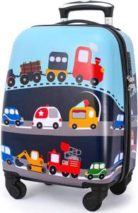 lot 351436 image: Kids Carry On Luggage Children Rolling Suitcase with 4 Wheels Hardshell Case for Toddler to Travel (Car)