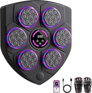 lot 351442 image: 2025 Music Boxing Machine with Boxing Gloves, Smart Bluetooth Boxing Trainer, Boxing Wall Mount Machine for Adults Kids, Electronic Boxing Target Fitness for Home Office Gym