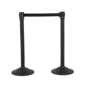 lot 451818 image: US Weight Sentry Stanchion with Retractable Belt, Easy Connect Assembly, Black, 6.5 Belt (2 Pack)