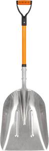 lot 451824 image: VNIMTI Aluminum Snow Shovel with D Handle Metal Snow Shovel for Driveway 45Inches 3.7 Pounds Transfer Shovel Shovel for Gardening, Orange