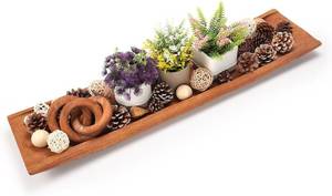 lot 451828 image: Athaliah Wood Dough Bowl 31.5 Inch Long Rustic Farmhouse Wooden Dough Bowl for Table Centerpiece, Hand Carved Solid Paulownia Wood Decorative Bread Bowl for Kitchen Dining Room Home Decor