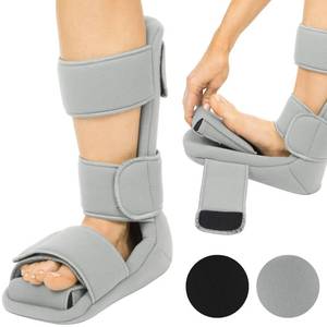 lot 451830 image: Vive Plantar Fasciitis Night Splint Plus Trigger Point Stretch Wedges - Soft Leg Brace Support, Orthopedic Sleeping Immobilizer Stretch Boot (Large Mens 8.5-11, Womens 10-12)