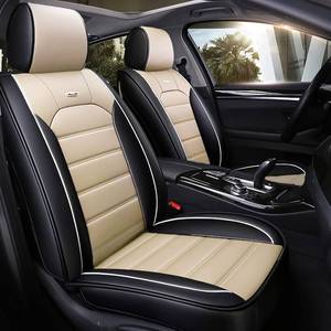 lot 451835 image: otoez Leather Car Seat Covers Full Set, 5 Seats Faux Leather Seat Covers for Cars, Waterproof Automotive Front & Rear Seat Protector Universal Interior Covers for Most Cars Sedans Trucks SUVs, Beige