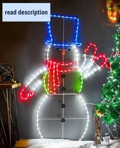 lot 251313 image: 5FT 195 LED Snowman Light, Colorful Neon Light Sign Animated Christmas Decoration for Indoor Outdoor Yard Home Garden Christmas Festival Party Decoration