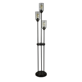lot 4280 image: allen  roth Latchbury 66.55-in Bronze Multi-Head Floor Lamp with Glass Shade