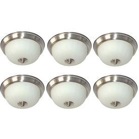 lot 4285 image: 6-pack 9-in Brushed Nickel Led Flush Mount Light Ceiling Mount Lighting Fixture